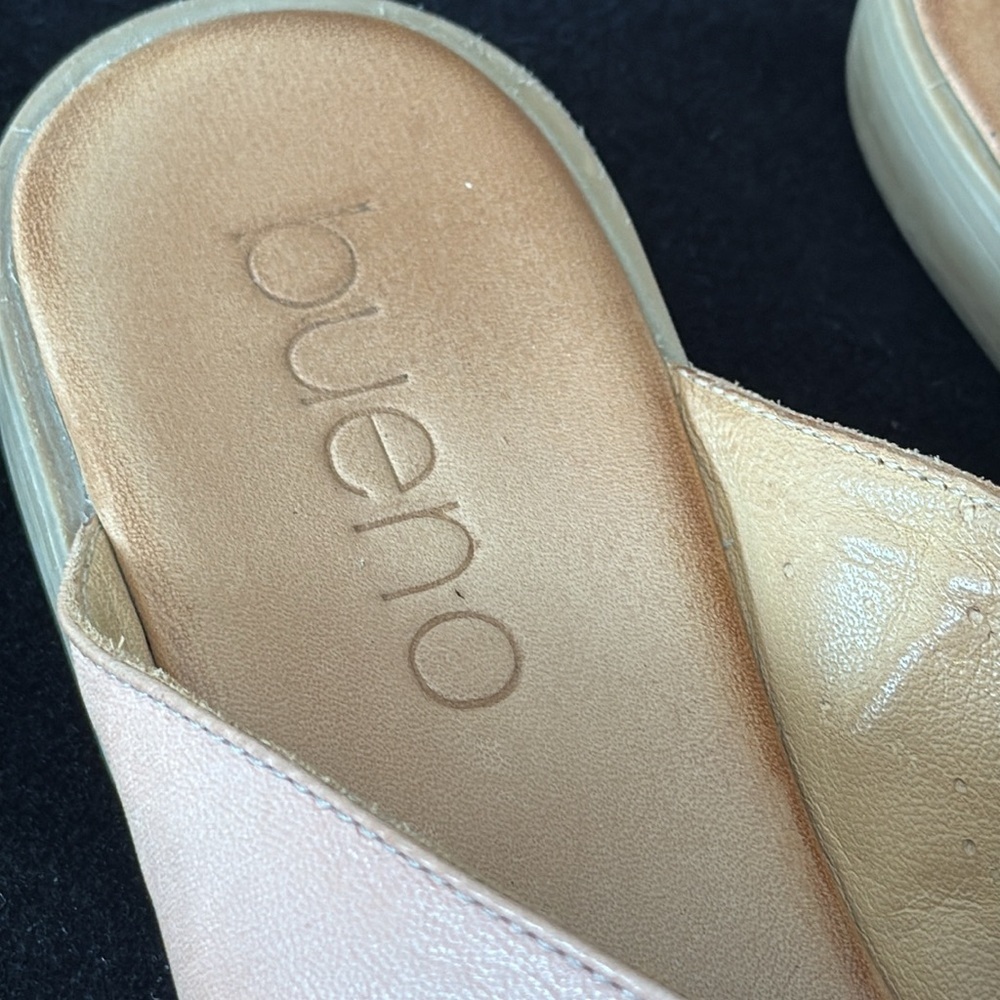 Bueno pale petal pink Leather Women's bow Mules size 36 - Picture 4 of 13